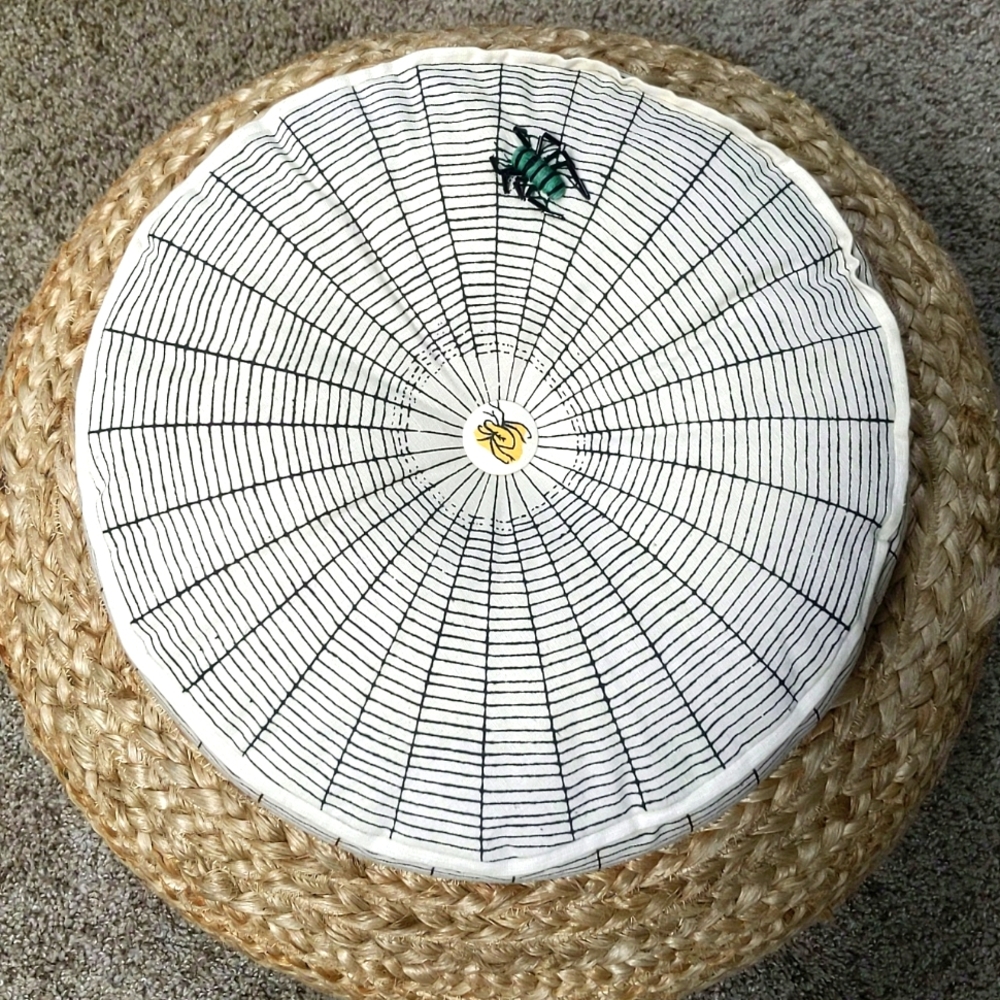 Limited Edition John Derian Round Tangled Web Throw Pillow